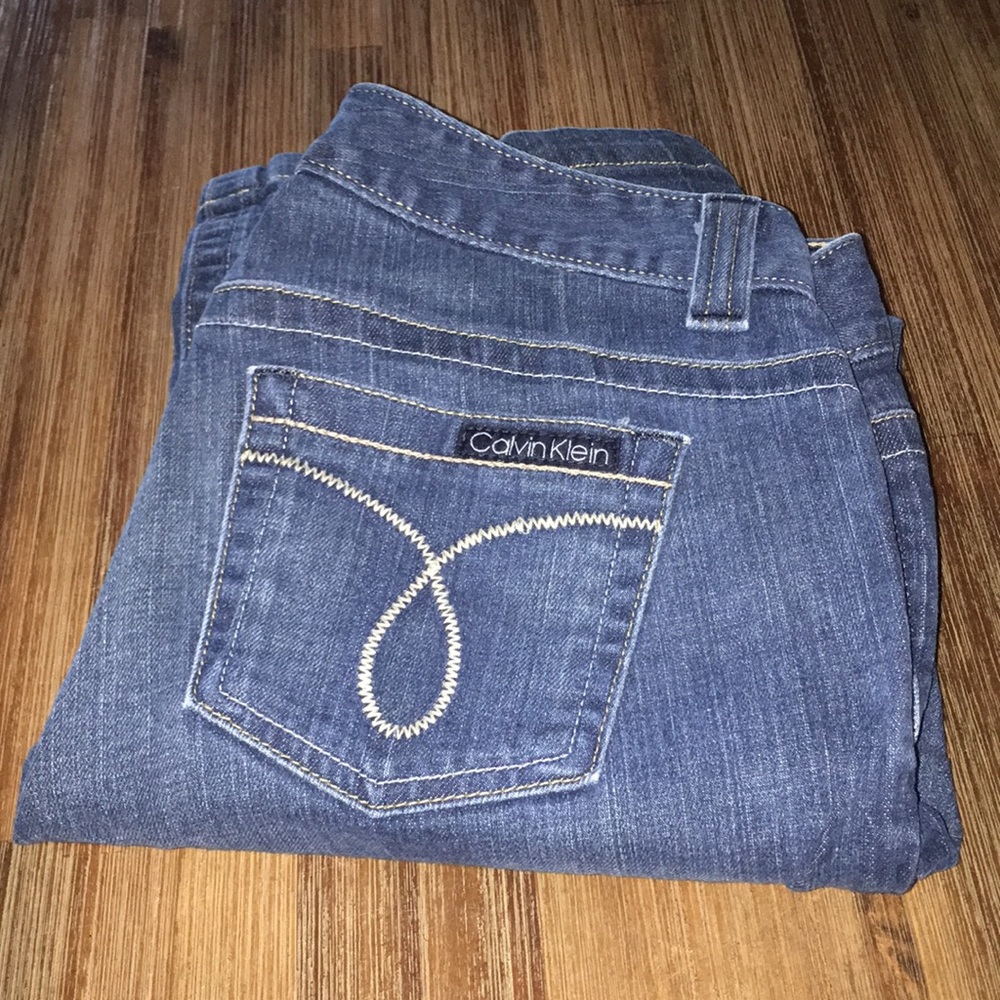 Calvin Klein low rise boot cut jeans